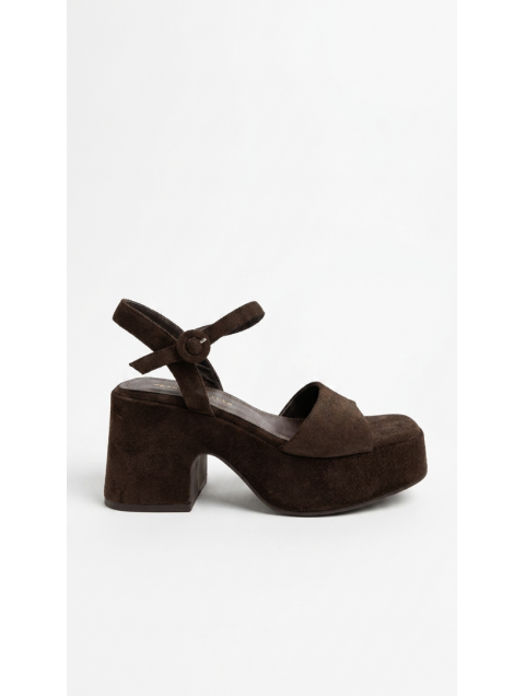 TSAKIRIS MALLAS Brown Suede Leather Women's Platforms