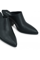 TSAKIRIS MALLAS Μαύρα Δερμάτινα Γυναικεία Mules