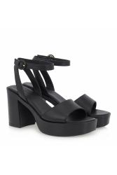 TSAKIRIS MALLAS Black Leather Sandals