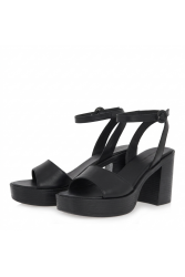TSAKIRIS MALLAS Black Leather Sandals