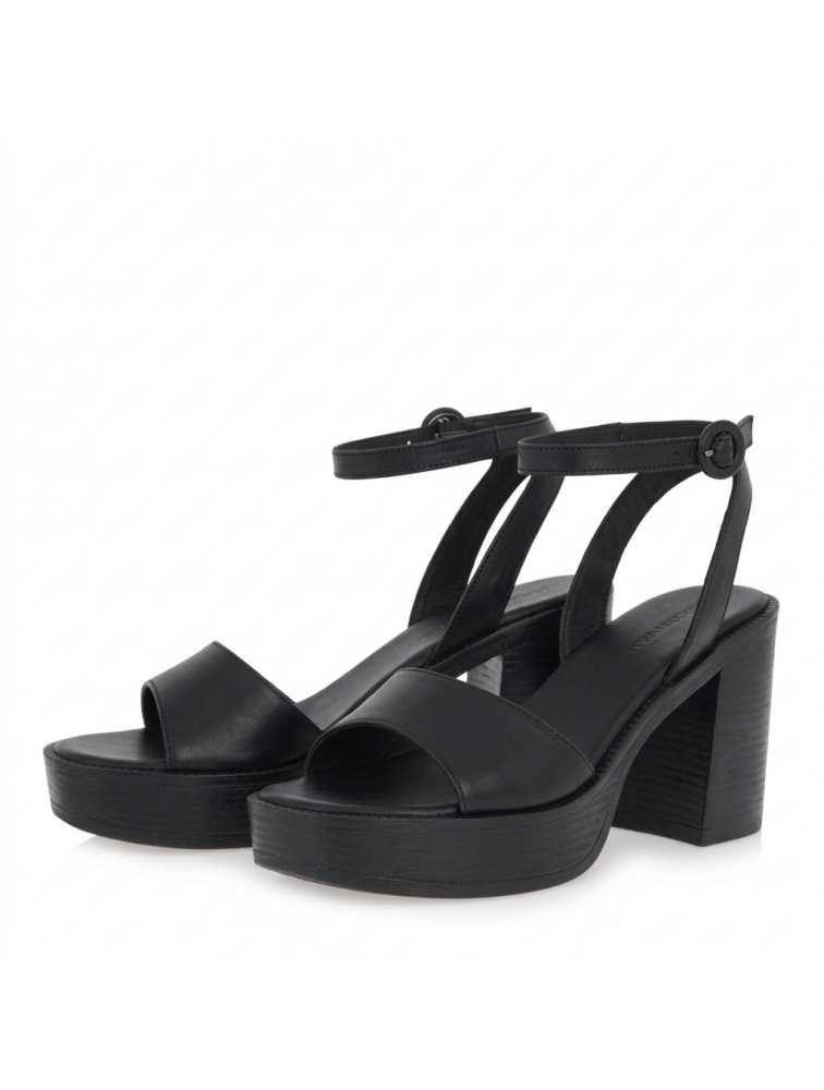 TSAKIRIS MALLAS Black Leather Sandals