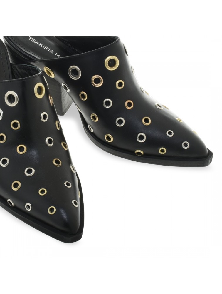 TSAKIRIS MALLAS Black Women's Mules With Studs
