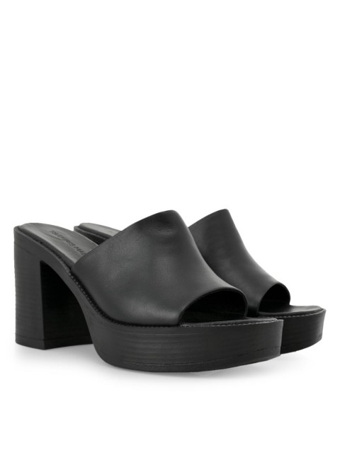 TSAKIRIS MALLAS Black Women's Leather Mules