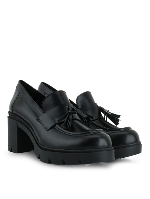TSAKIRIS MALLAS Black leather women's loafers TSAKIRIS MALLAS Black leather women's loafers