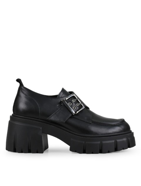 TSAKIRIS MALLAS Μαύρα δερμάτινα γυναικεία loafers TSAKIRIS MALLAS Μαύρα δερμάτινα γυναικεία loafers