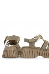 TSAKIRIS MALLAS Beige Suede Flatforms Sandals