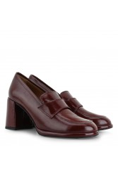 TSAKIRIS MALLAS Μπορντώ δερμάτινα γυναικεία Loafers