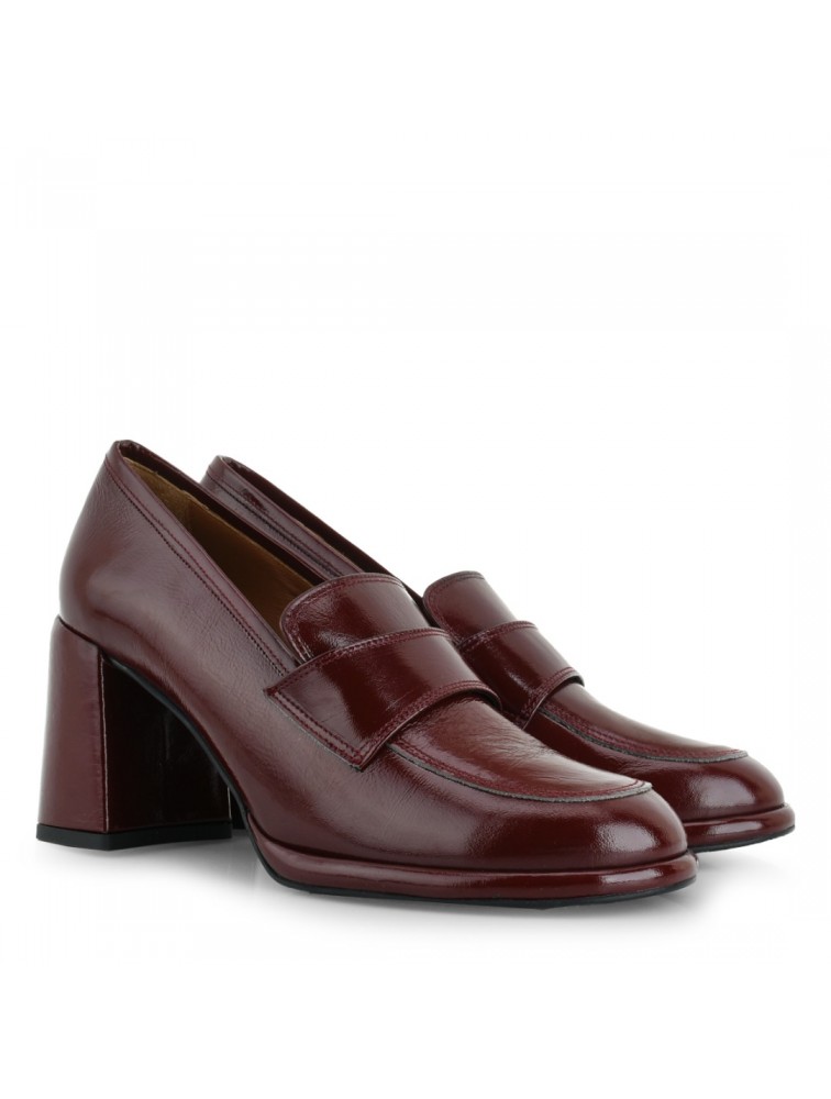 TSAKIRIS MALLAS Μπορντώ δερμάτινα γυναικεία Loafers