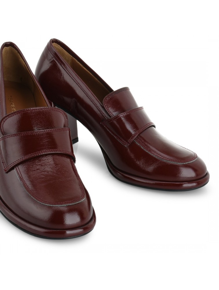 TSAKIRIS MALLAS Μπορντώ δερμάτινα γυναικεία Loafers