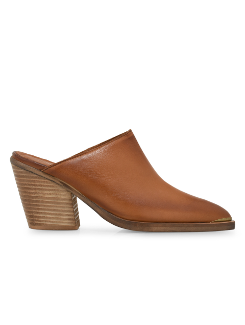 TSAKIRIS MALLAS Tan Women's Leather Mules
