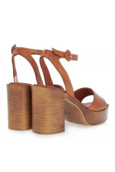 TSAKIRIS MALLAS Tan Leather Women's Sandals