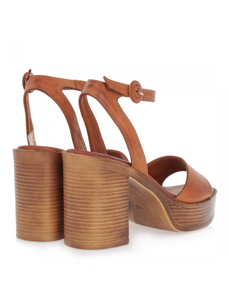 TSAKIRIS MALLAS Tan Leather Women's Sandals