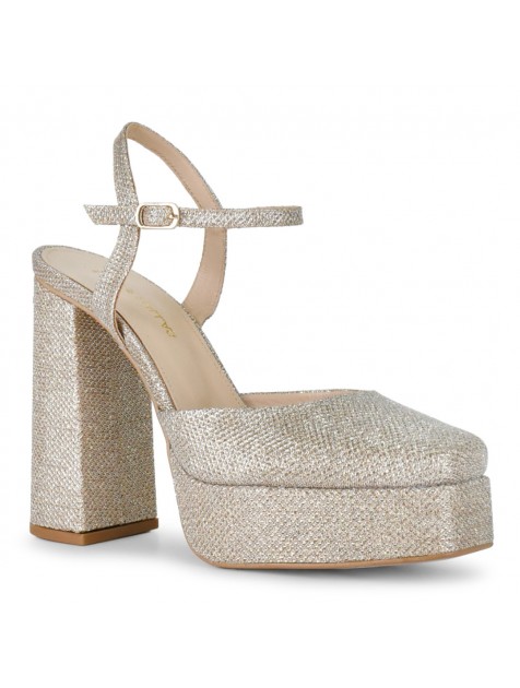 TSAKIRIS MALLAS Χρυσές γόβες με glitter TSAKIRIS MALLAS Χρυσές γόβες με glitter