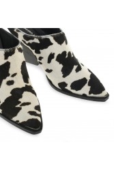 TSAKIRIS MALLAS Ασπρόμαυρα Animal Print Γυναικεία Mules