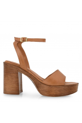 TSAKIRIS MALLAS Tan Leather Women's Sandals