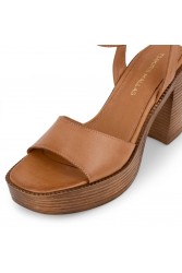 TSAKIRIS MALLAS Tan Leather Women's Sandals