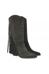 TSAKIRIS MALLAS Καφέ Καστόρι Γυναικείες Μπότες με Κρόσια