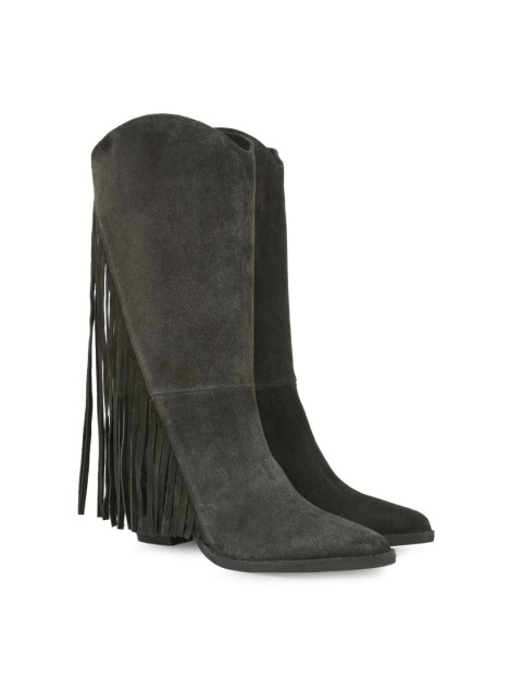 TSAKIRIS MALLAS Καφέ Καστόρι Γυναικείες Μπότες με Κρόσια