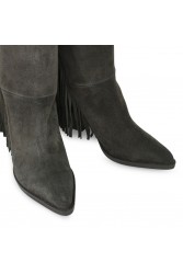 TSAKIRIS MALLAS Καφέ Καστόρι Γυναικείες Μπότες με Κρόσια