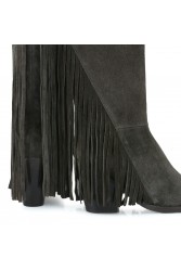 TSAKIRIS MALLAS Καφέ Καστόρι Γυναικείες Μπότες με Κρόσια