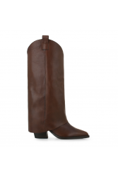 TSAKIRIS MALLAS Καφέ Δερμάτινες Γυναικείες Μπότες