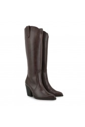 TSAKIRIS MALLAS Brown Leather Women's Boots