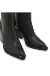 TSAKIRIS MALLAS Μαύρα Δερμάτινα Γυναικείες Μποτάκια