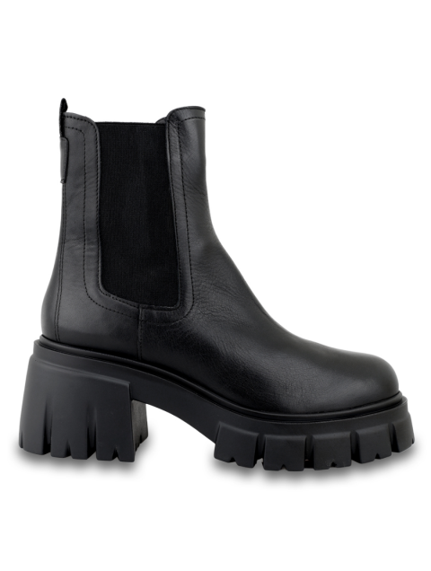 TSAKIRIS MALLAS Μαύρο Δερμάτινο Γυναικείο μποτάκι