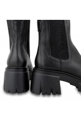 TSAKIRIS MALLAS Μαύρο Δερμάτινο Γυναικείεο μποτάκι
