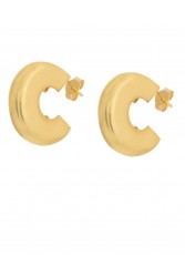 ZÉNAÏS Glow Curvy Hoops επιχρυσωμένο ασήμι