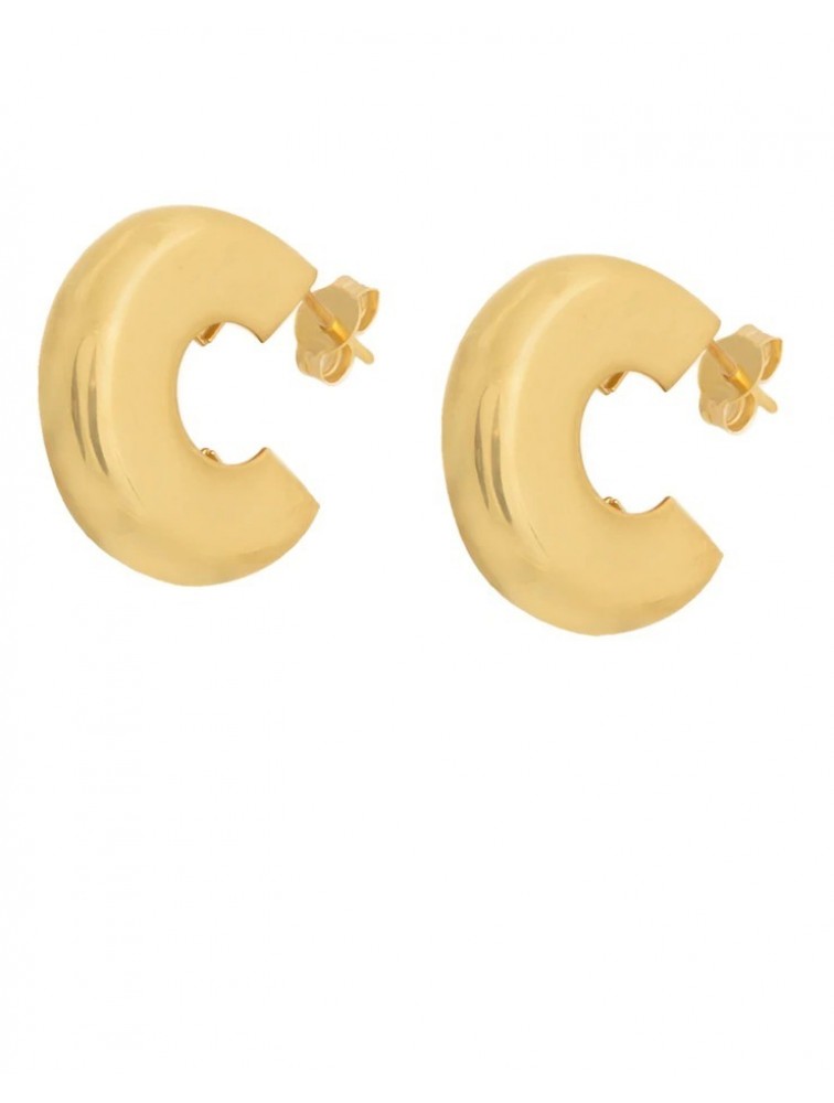 ZÉNAÏS Glow Curvy Hoops επιχρυσωμένο ασήμι
