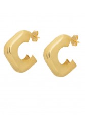 ZÉNAÏS Glow Rectangular Hoops επιχρυσωμένο ασήμι