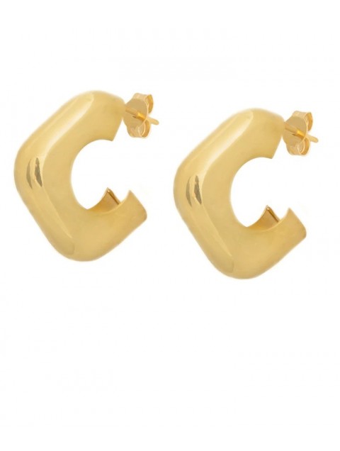 ZÉNAÏS Glow Rectangular Hoops gold plated silver ZÉNAÏS Glow Rectangular Hoops gold plated silver