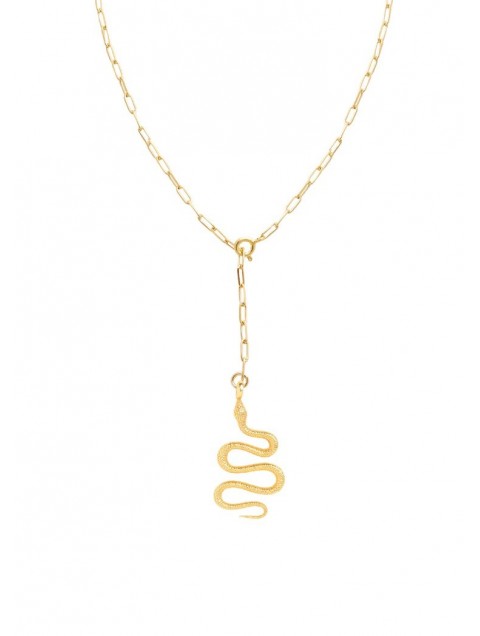 ZÉNAÏS Dangling Python gold necklace gold plated silver ZÉNAÏS Dangling Python gold necklace gold plated silver