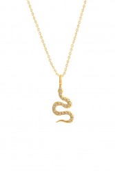 ZÉNAÏS Gem Python Small gold necklace επιχρυσωμένο ασήμι