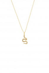 ZÉNAÏS Gem Python Small gold necklace επιχρυσωμένο ασήμι