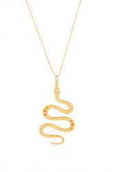 ZÉNAÏS LIMITED Rainbow Python gold necklace επιχρυσωμένο ασήμι
