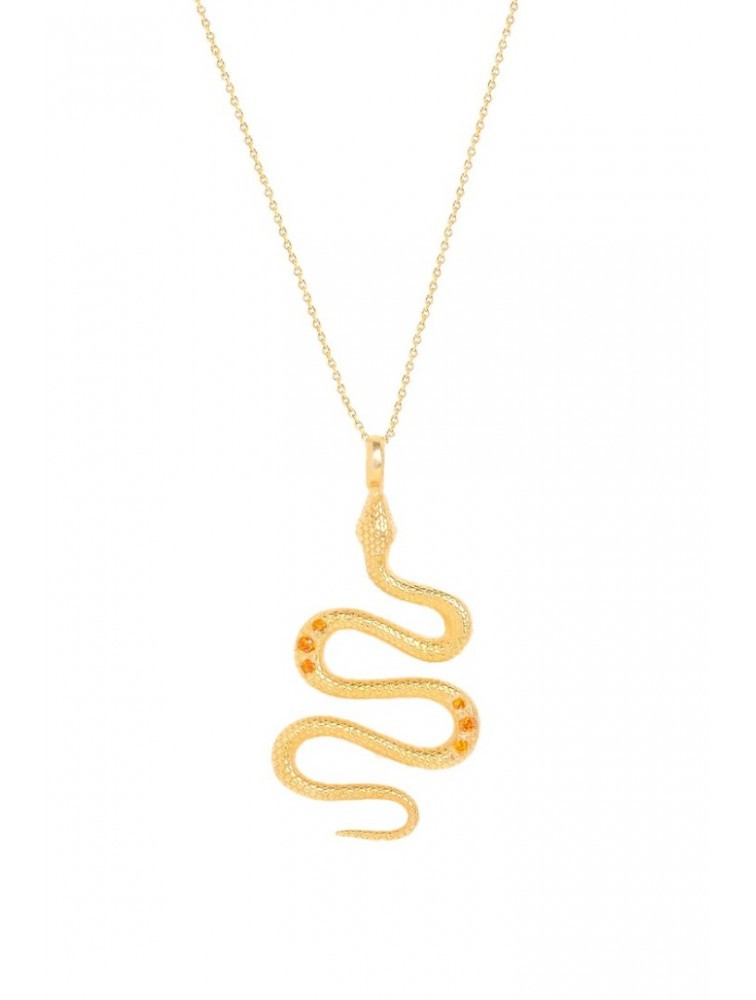 ZÉNAÏS LIMITED Rainbow Python gold necklace επιχρυσωμένο ασήμι