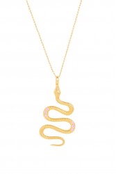 ZÉNAÏS LIMITED Rainbow Python gold necklace επιχρυσωμένο ασήμι