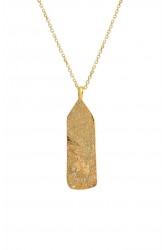 ZÉNAÏS Sahara Gemstone Tag Necklace επιχρυσωμένο ασήμι