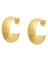 ZÉNAÏS Scallop Hoops επιχρυσωμένο ασήμι