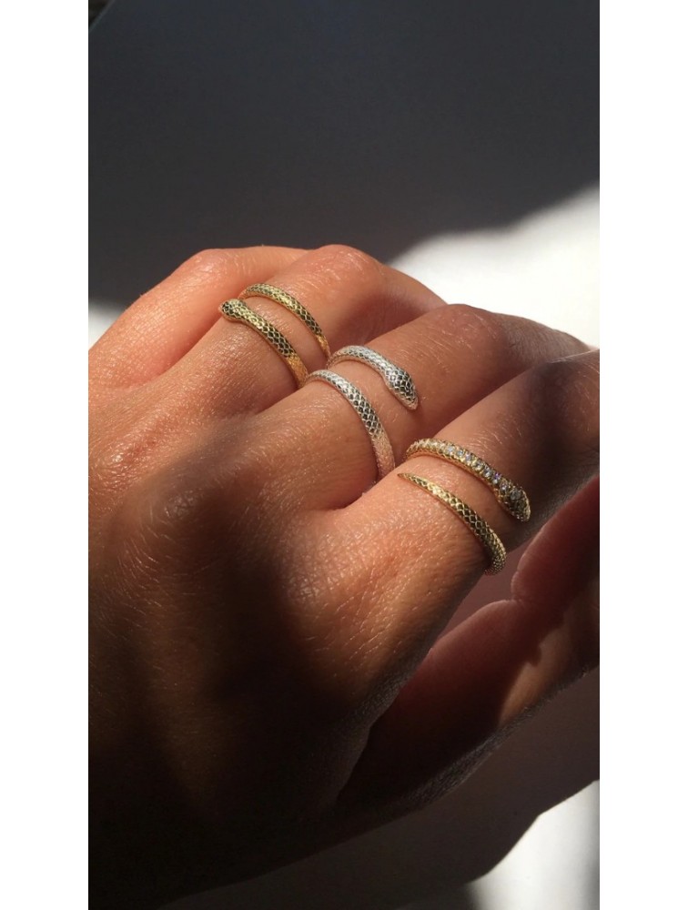 ZÉNAÏS Python Ring Ασημένιο
