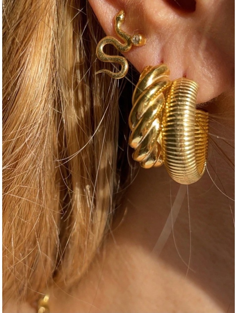 ZÉNAÏS Laura Hoops επιχρυσωμένο ασήμι