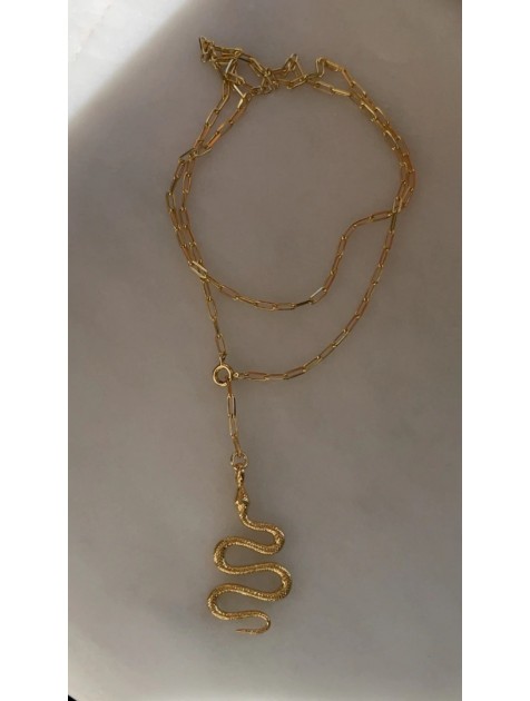 ZÉNAÏS Dangling Python gold necklace επιχρυσωμένο ασήμι ZÉNAÏS Dangling Python gold necklace επιχρυσωμένο ασήμι