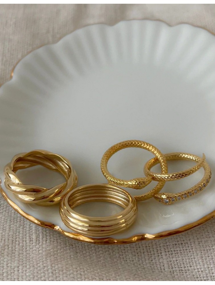 ZÉNAÏS Scallop ring επιχρυσωμένο ασήμι
