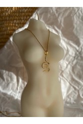 ZÉNAÏS Gem Python Small gold necklace επιχρυσωμένο ασήμι