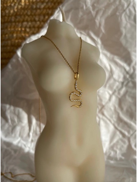 ZÉNAÏS Gem Python Small gold necklace επιχρυσωμένο ασήμι ZÉNAÏS Gem Python Small gold necklace επιχρυσωμένο ασήμι