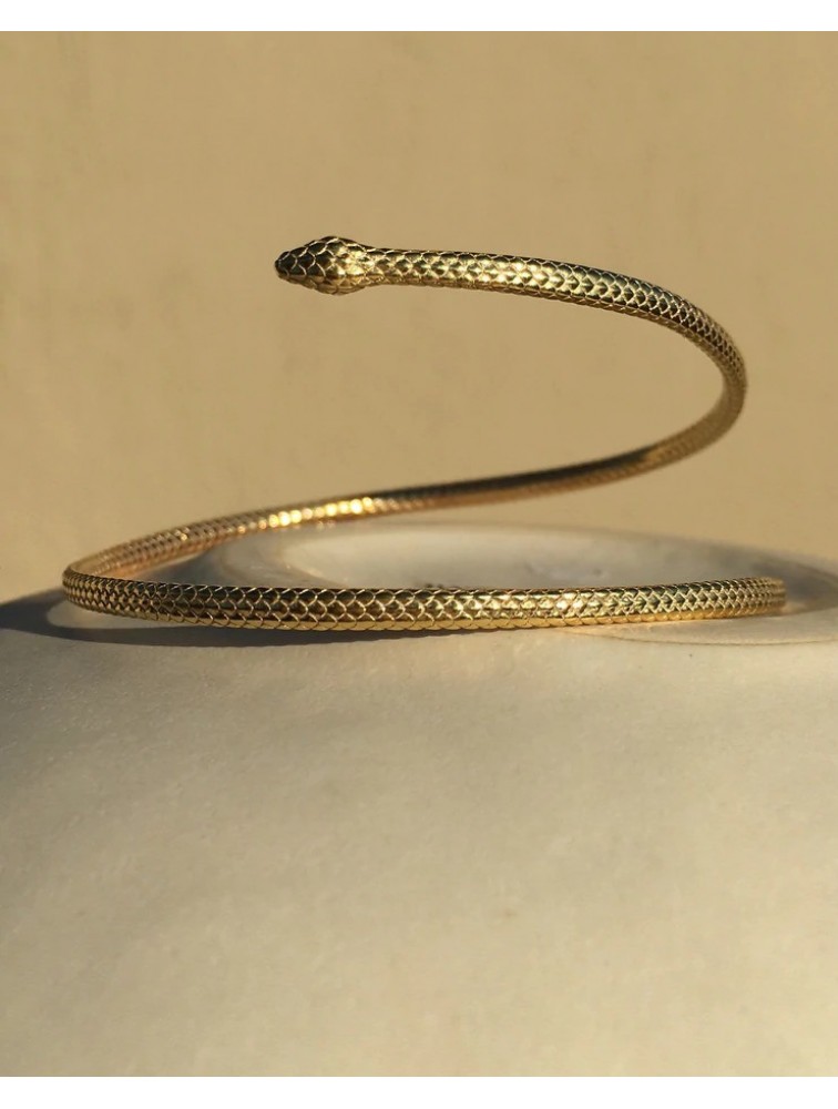 ZÉNAÏS Python Cuff επιχρυσωμένο ασήμι