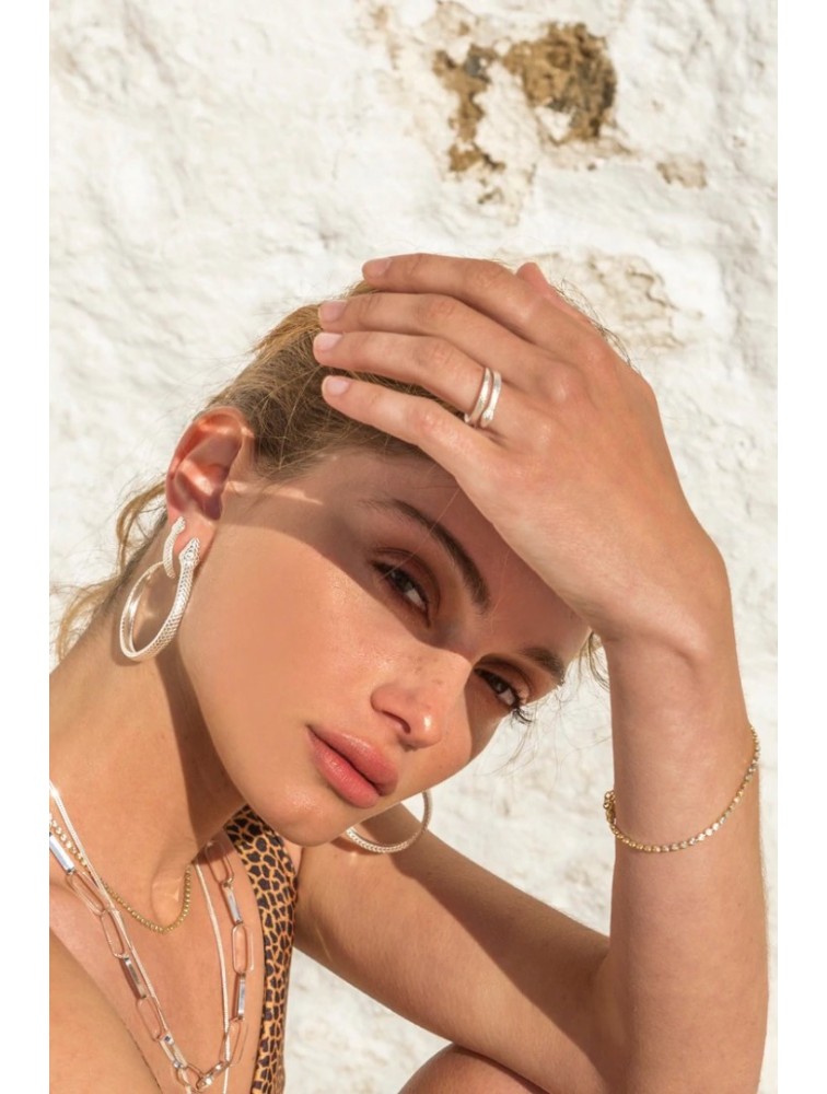 ZÉNAÏS Python Ring Ασημένιο