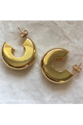 ZÉNAÏS Glow Curvy Hoops επιχρυσωμένο ασήμι